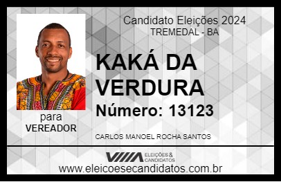 Candidato KAKÁ DA VERDURA 2024 - TREMEDAL - Eleições