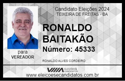 Candidato RONALDO BAITAKÃO 2024 - TEIXEIRA DE FREITAS - Eleições