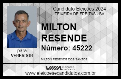 Candidato MILTON RESENDE 2024 - TEIXEIRA DE FREITAS - Eleições