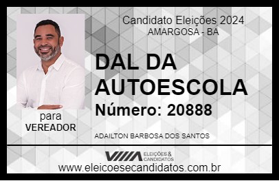 Candidato DAL DA AUTOESCOLA 2024 - AMARGOSA - Eleições