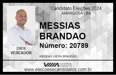 Candidato MESSIAS BRANDAO 2024 - AMARGOSA - Eleições