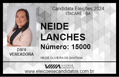 Candidato NEIDE LANCHES 2024 - ITACARÉ - Eleições