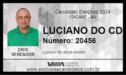 Candidato LUCIANO DO CD 2024 - ITACARÉ - Eleições