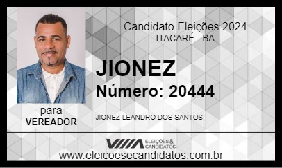 Candidato JIONEZ 2024 - ITACARÉ - Eleições