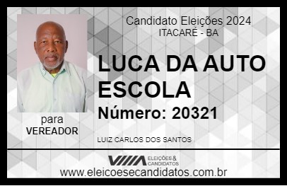 Candidato LUCA DA AUTO ESCOLA 2024 - ITACARÉ - Eleições