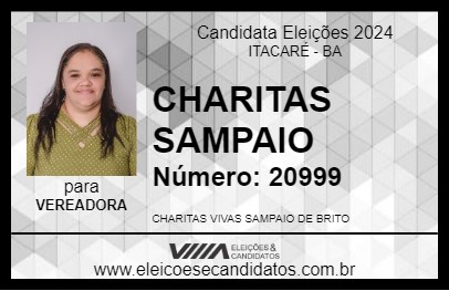 Candidato CHARITAS SAMPAIO 2024 - ITACARÉ - Eleições