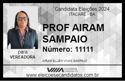 Candidato PROF AIRAM SAMPAIO 2024 - ITACARÉ - Eleições