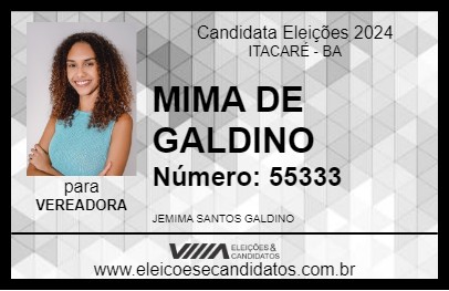 Candidato MIMA DE GALDINO 2024 - ITACARÉ - Eleições