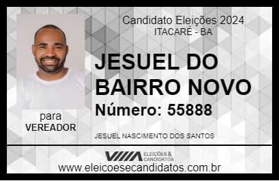 Candidato JESUEL DO BAIRRO NOVO 2024 - ITACARÉ - Eleições