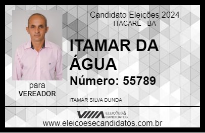 Candidato ITAMAR DA ÁGUA 2024 - ITACARÉ - Eleições