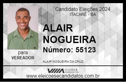 Candidato ALAIR NOGUEIRA 2024 - ITACARÉ - Eleições