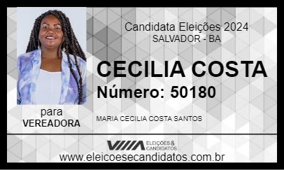 Candidato CECILIA  COSTA 2024 - SALVADOR - Eleições