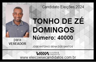 Candidato TONHO DE ZÉ DOMINGOS 2024 - ITACARÉ - Eleições