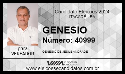 Candidato GENESIO 2024 - ITACARÉ - Eleições