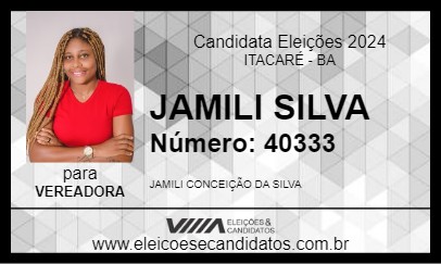 Candidato JAMILI SILVA 2024 - ITACARÉ - Eleições