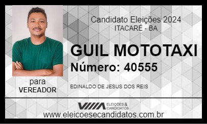 Candidato GUIL MOTOTAXI 2024 - ITACARÉ - Eleições