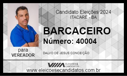 Candidato BARCACEIRO 2024 - ITACARÉ - Eleições