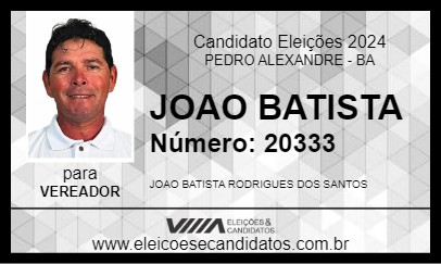 Candidato JOAO BATISTA 2024 - PEDRO ALEXANDRE - Eleições