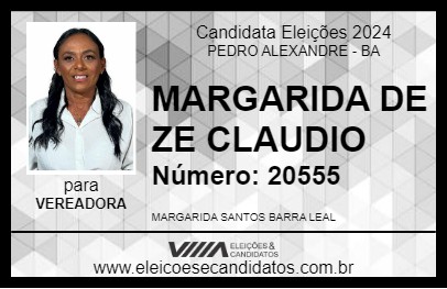 Candidato MARGARIDA DE ZE CLAUDIO 2024 - PEDRO ALEXANDRE - Eleições