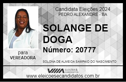 Candidato SOLANGE DE DOGA 2024 - PEDRO ALEXANDRE - Eleições