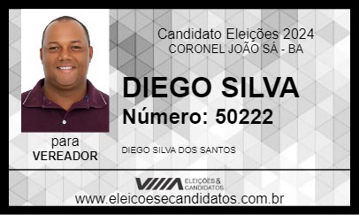 Candidato DIEGO SILVA 2024 - CORONEL JOÃO SÁ - Eleições