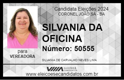 Candidato SILVANIA DA OFICINA 2024 - CORONEL JOÃO SÁ - Eleições