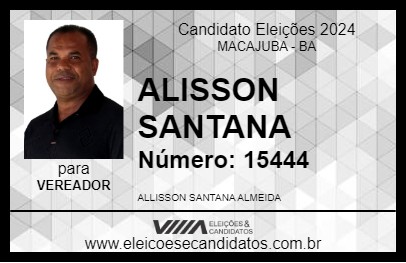 Candidato ALISSON SANTANA 2024 - MACAJUBA - Eleições