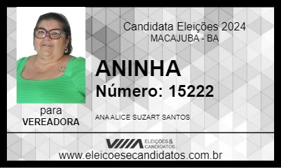 Candidato ANINHA 2024 - MACAJUBA - Eleições