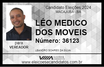 Candidato LÉO MEDICO DOS MOVEIS 2024 - MACAJUBA - Eleições