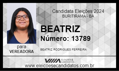 Candidato BEATRIZ 2024 - BURITIRAMA - Eleições