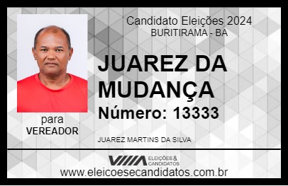 Candidato JUAREZ DA MUDANÇA 2024 - BURITIRAMA - Eleições