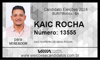 Candidato KAIC ROCHA 2024 - BURITIRAMA - Eleições