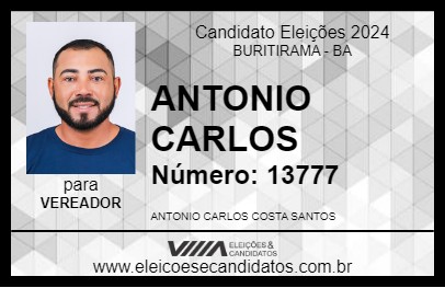 Candidato ANTONIO CARLOS 2024 - BURITIRAMA - Eleições