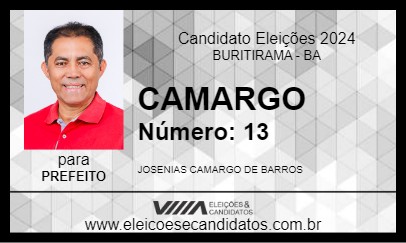 Candidato CAMARGO 2024 - BURITIRAMA - Eleições