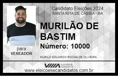 Candidato MURILÃO DE BASTIM 2024 - SANTA RITA DE CÁSSIA - Eleições