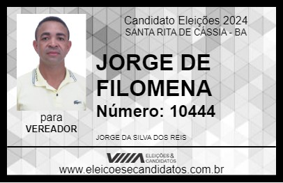 Candidato JORGE DE FILOMENA 2024 - SANTA RITA DE CÁSSIA - Eleições