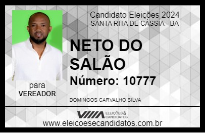 Candidato NETO DO SALÃO 2024 - SANTA RITA DE CÁSSIA - Eleições