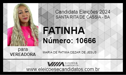 Candidato FATINHA 2024 - SANTA RITA DE CÁSSIA - Eleições