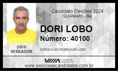 Candidato DORI LOBO 2024 - GUANAMBI - Eleições