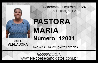 Candidato PASTORA MARIA 2024 - ALCOBAÇA - Eleições