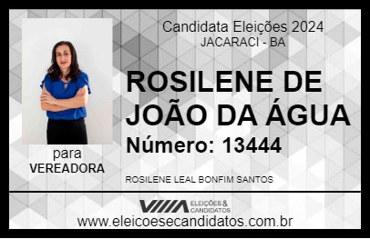 Candidato ROSILENE DE JOÃO DA ÁGUA 2024 - JACARACI - Eleições