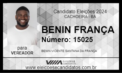 Candidato BENIN FRANÇA 2024 - CACHOEIRA - Eleições