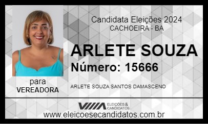 Candidato ARLETE SOUZA 2024 - CACHOEIRA - Eleições