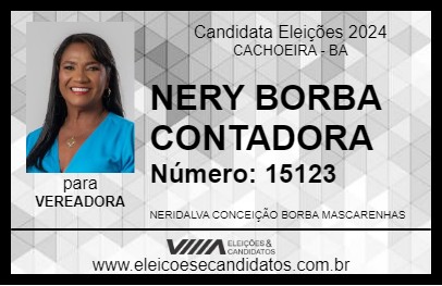 Candidato NERY BORBA CONTADORA 2024 - CACHOEIRA - Eleições