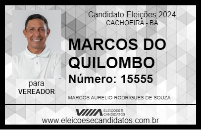 Candidato MARCOS DO QUILOMBO 2024 - CACHOEIRA - Eleições