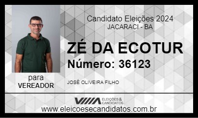 Candidato ZÉ DA ECOTUR 2024 - JACARACI - Eleições