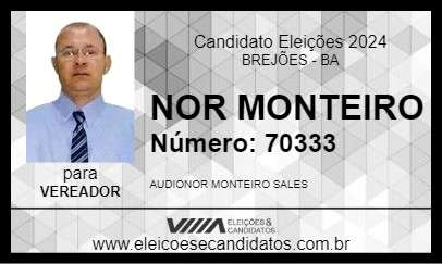 Candidato NOR MONTEIRO 2024 - BREJÕES - Eleições