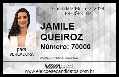 Candidato JAMILE QUEIROZ 2024 - BREJÕES - Eleições