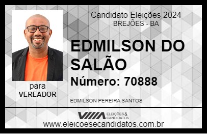 Candidato EDMILSON DO SALÃO 2024 - BREJÕES - Eleições