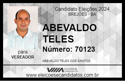 Candidato ABEVALDO TELES 2024 - BREJÕES - Eleições